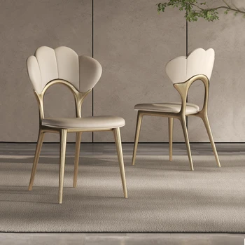 Обеденный стул Легкий, роскошный, Современный Минималистичный, Дизайнерская модель, Высококачественная мебель для приемной из нержавеющей стали