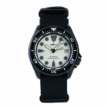 Часы HEIMDALLR SKX007 PVD Diver Watch Мужские Сапфировые с полной яркостью 200 м, Японский механизм NH35A, Механические Часы, Мужские Автоматические