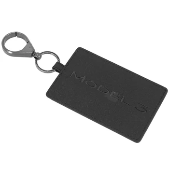Держатель для карт-ключей для Tesla Model 3, из светлой кожи с защитой от пыли, брелок для ключей для аксессуаров Tesla Model 3, черный