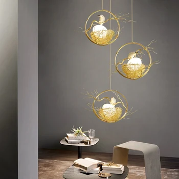 Ресторанная люстра Bird's Nest лампа для гостиной современный креативный бар лампа для спальни атмосферный бытовой светильник Nordic branch