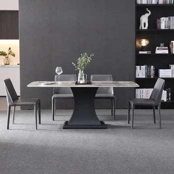 Современный, светлый, роскошный, минималистичный стиль, домашний ресторанный стол и стул, сочетание высококачественной мебели