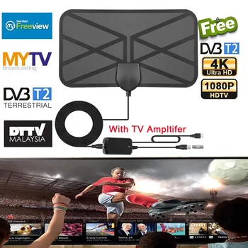 Новая цифровая телевизионная антенна DVB-T2 4K 25dB с усилителем-бустером 3000 Миль HD 1080P Антенна для автомобильной антенны внутреннего Smart TV