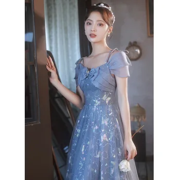 Женское вечернее платье Hong Hu 2023 Новое Красивое женское банкетное роскошное бальное платье с принтом бабочки для дебюта